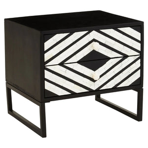 Axis Two Drawer Bedside Table with Bone Inlay