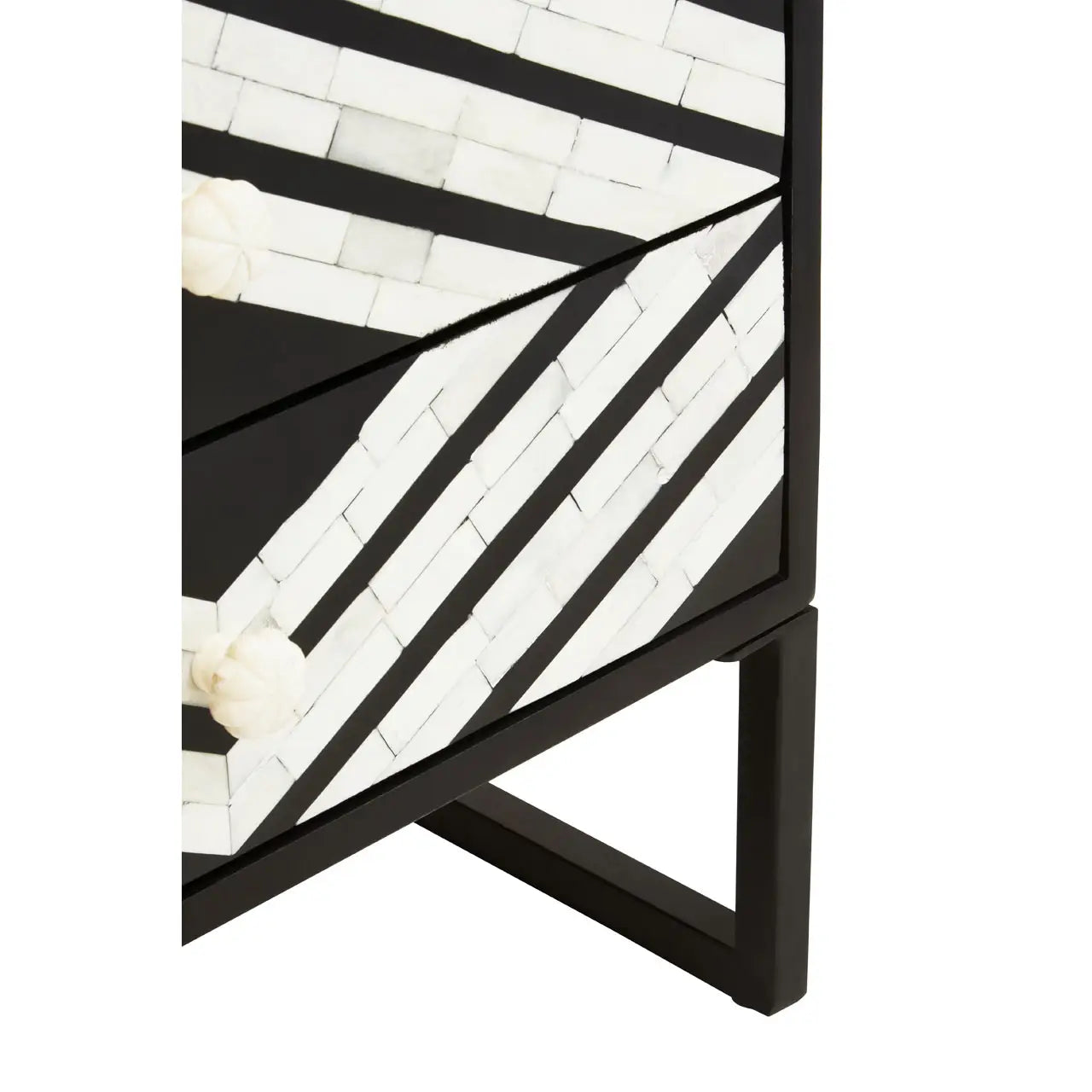 Axis Two Drawer Bedside Table with Bone Inlay