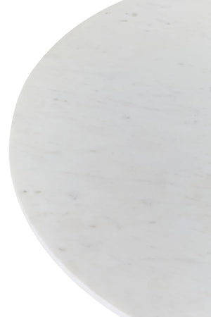 Close-up of the white marble top on the Alder coffee table
