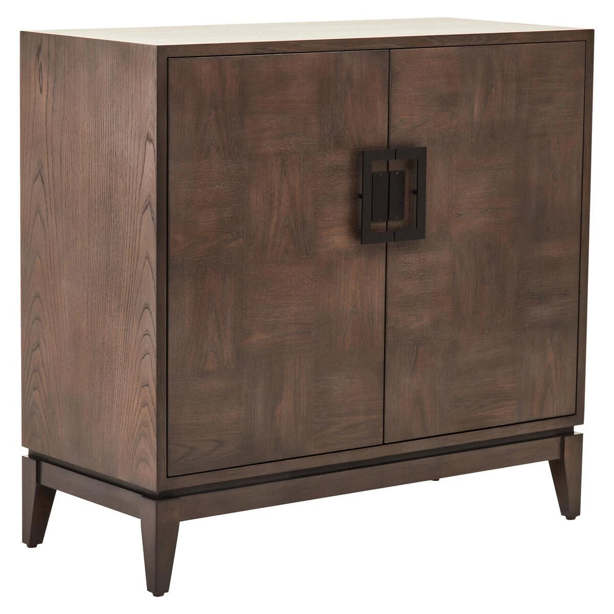 Verona 2 Door Antique Grey Sideboard, angled front view on a white background