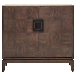 Verona 2 Door Antique Grey Sideboard, front view on a white background