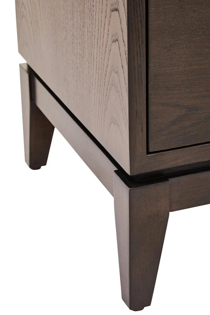 Verona 2 Door Antique Grey Sideboard, close-up of the leg and base corner