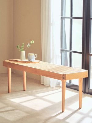 Tambo Natural Cane and Beechwood Bench