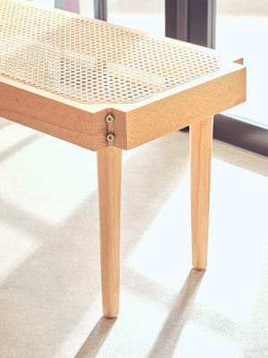 Tambo Natural Cane and Beechwood Bench