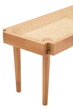 Tambo Natural Cane and Beechwood Bench