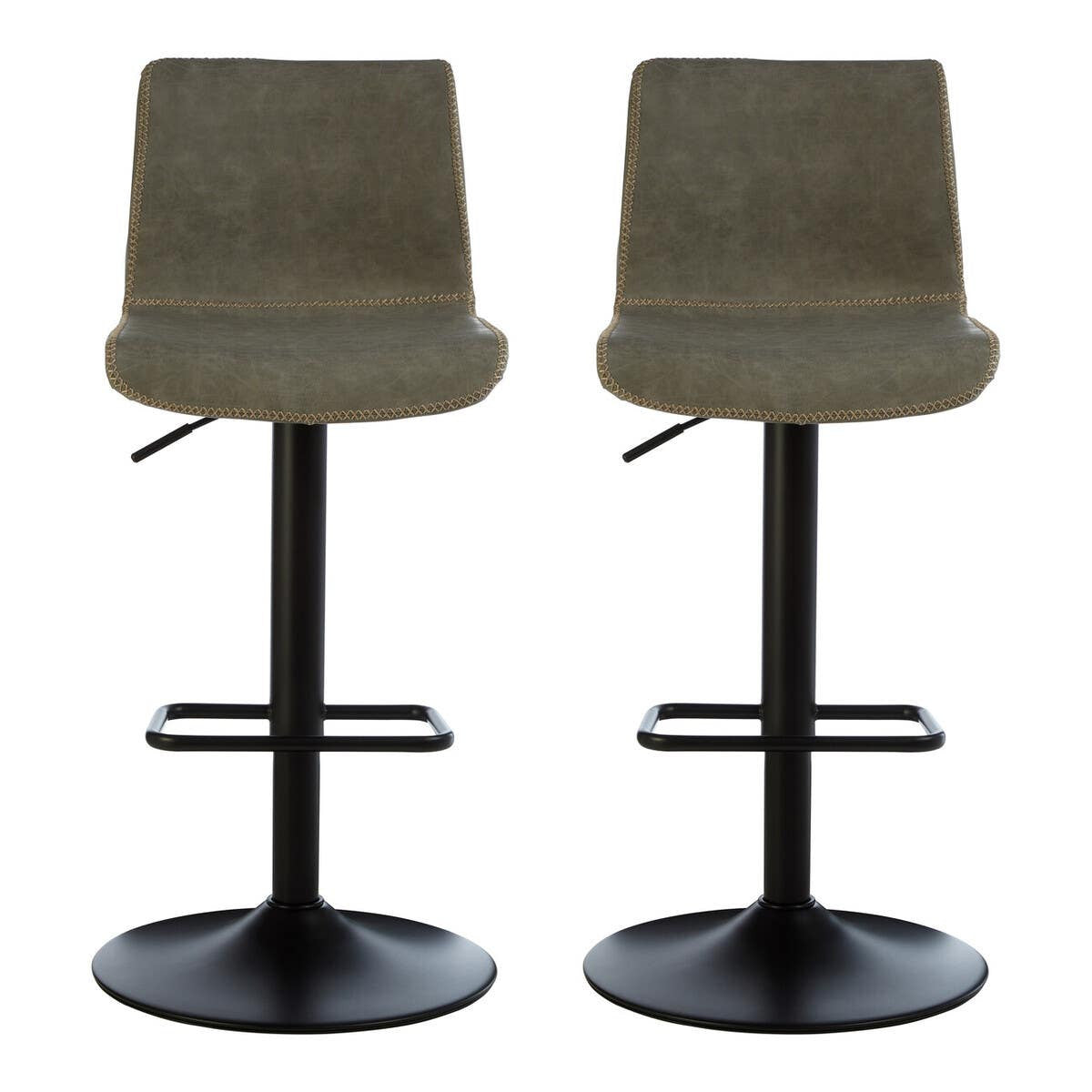 Halton High Back Ash Grey Bar Stools Set of 2