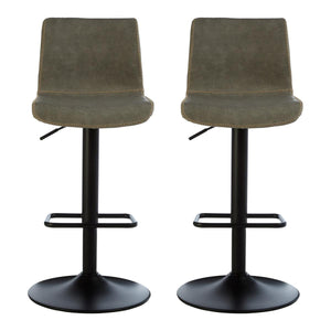 Halton High Back Ash Grey Bar Stools Set of 2