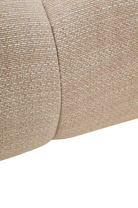 Close-up of beige fabric texture on a white background