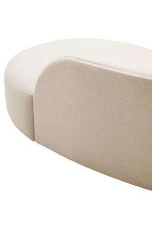 End of Sorena curved cream linen sofa