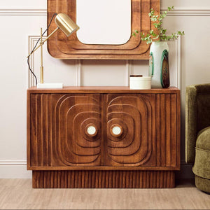 Tara Two Door Carved Mango Wood Sideboard