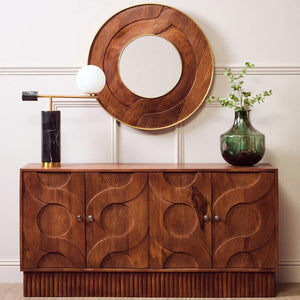 Tara Four Door Hammered Mango Wood Sideboard