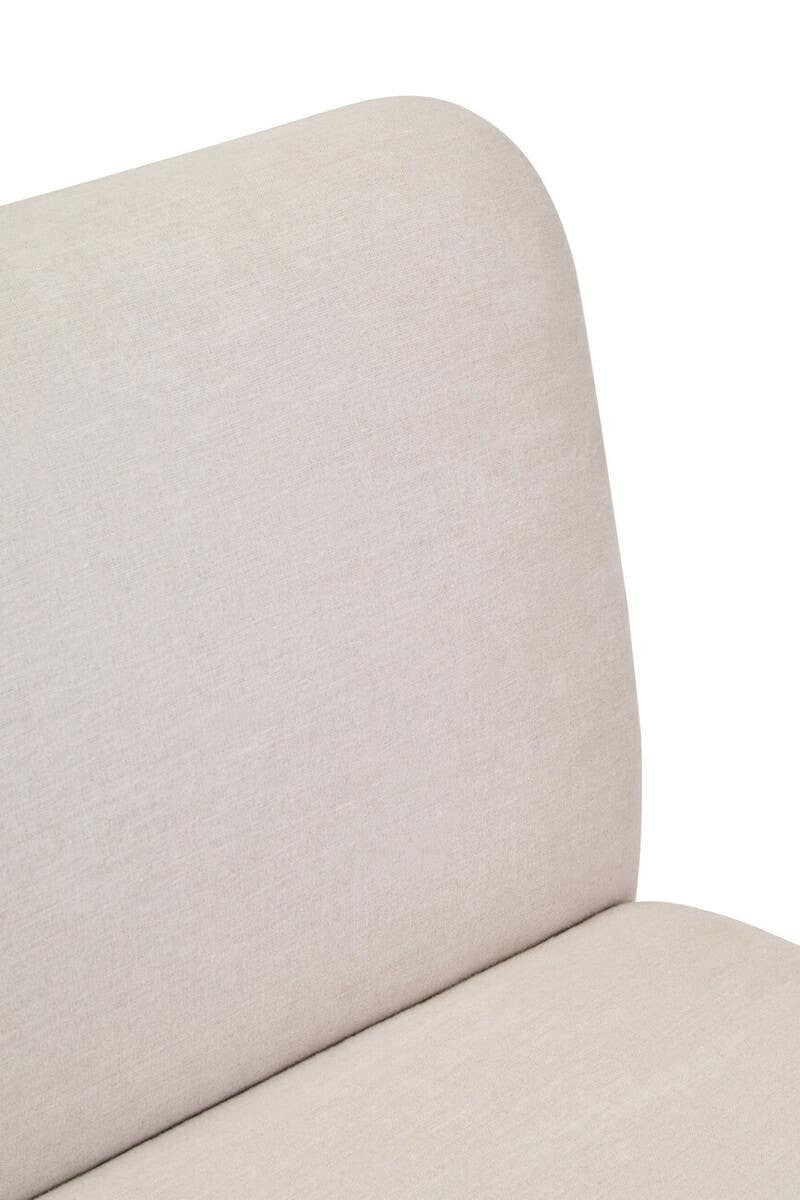 Cream upholstered sofa on a white background