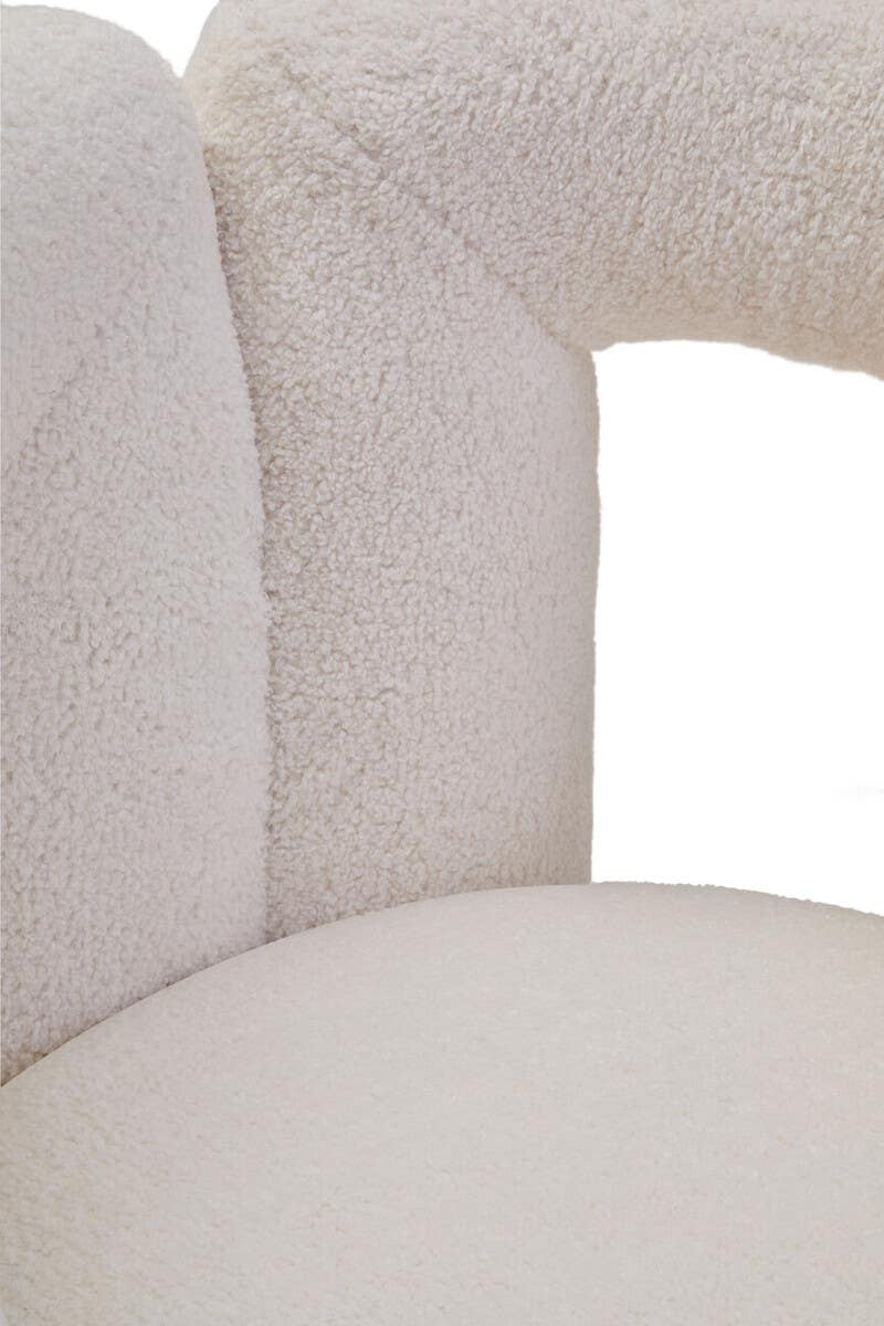 Diana Ivory Boucle Statement Chair