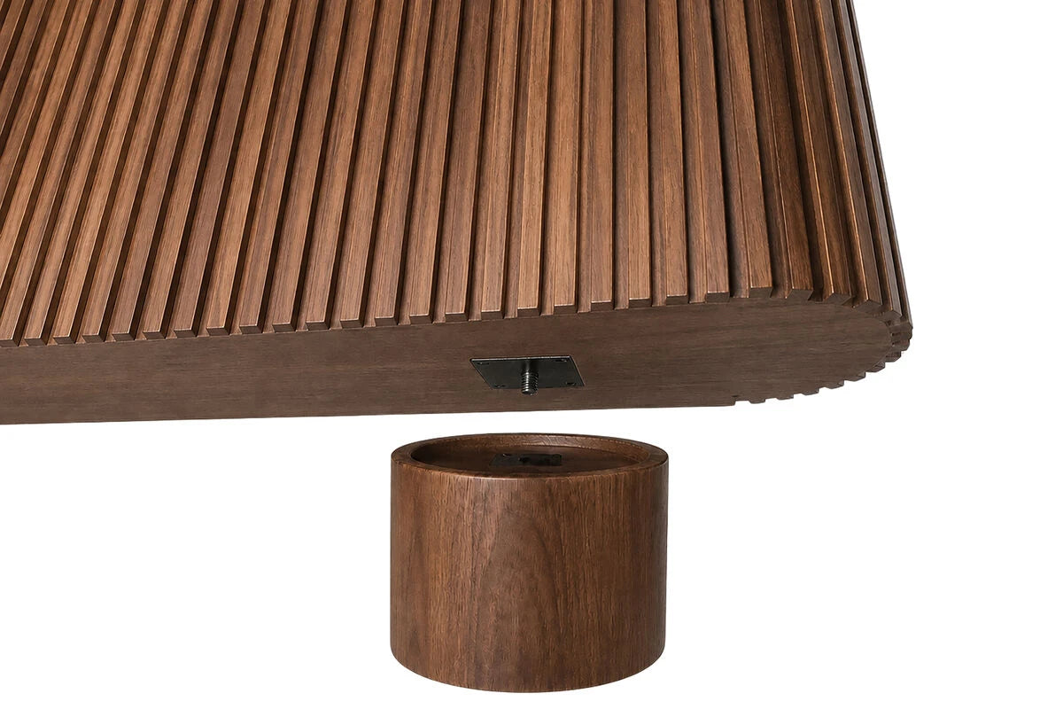 Solmere sideboard base with a round mango wood foot ready to attach
