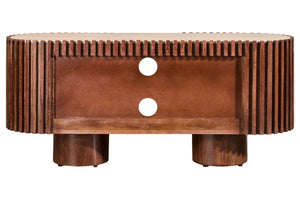 Back of the Solmere media unit showing the cable management holes