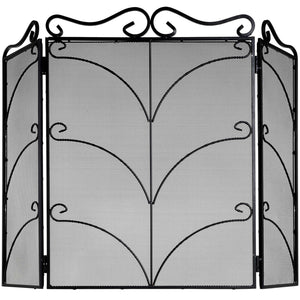 Heavy Large Black Ornate Fire Screen