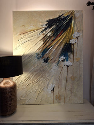 Where The Flowers Grow - Original Hand Painted Fabric & Acrylic Canvas Art