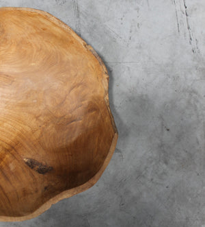Close up of teak wood bowl