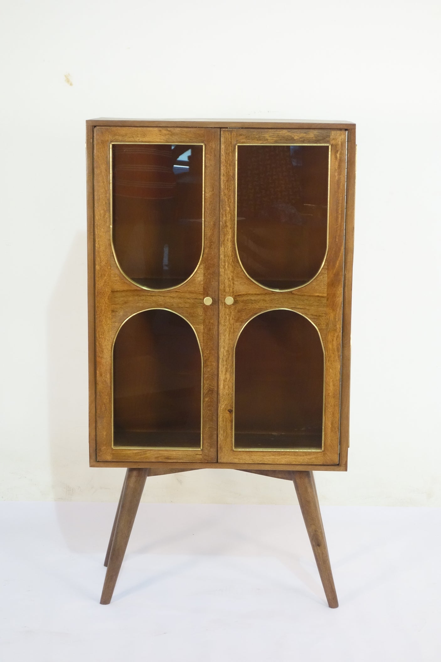 Agwari Wooden 2 Door Glass Cabinet