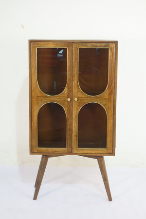 Agwari Wooden 2 Door Glass Cabinet