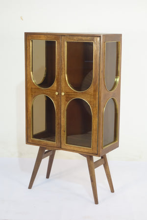 Agwari Wooden 2 Door Glass Cabinet