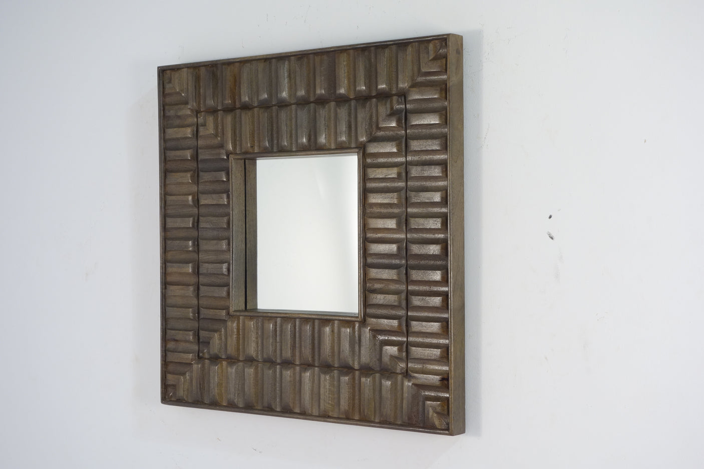 Sarana Tile Wooden Square Wall Mirror