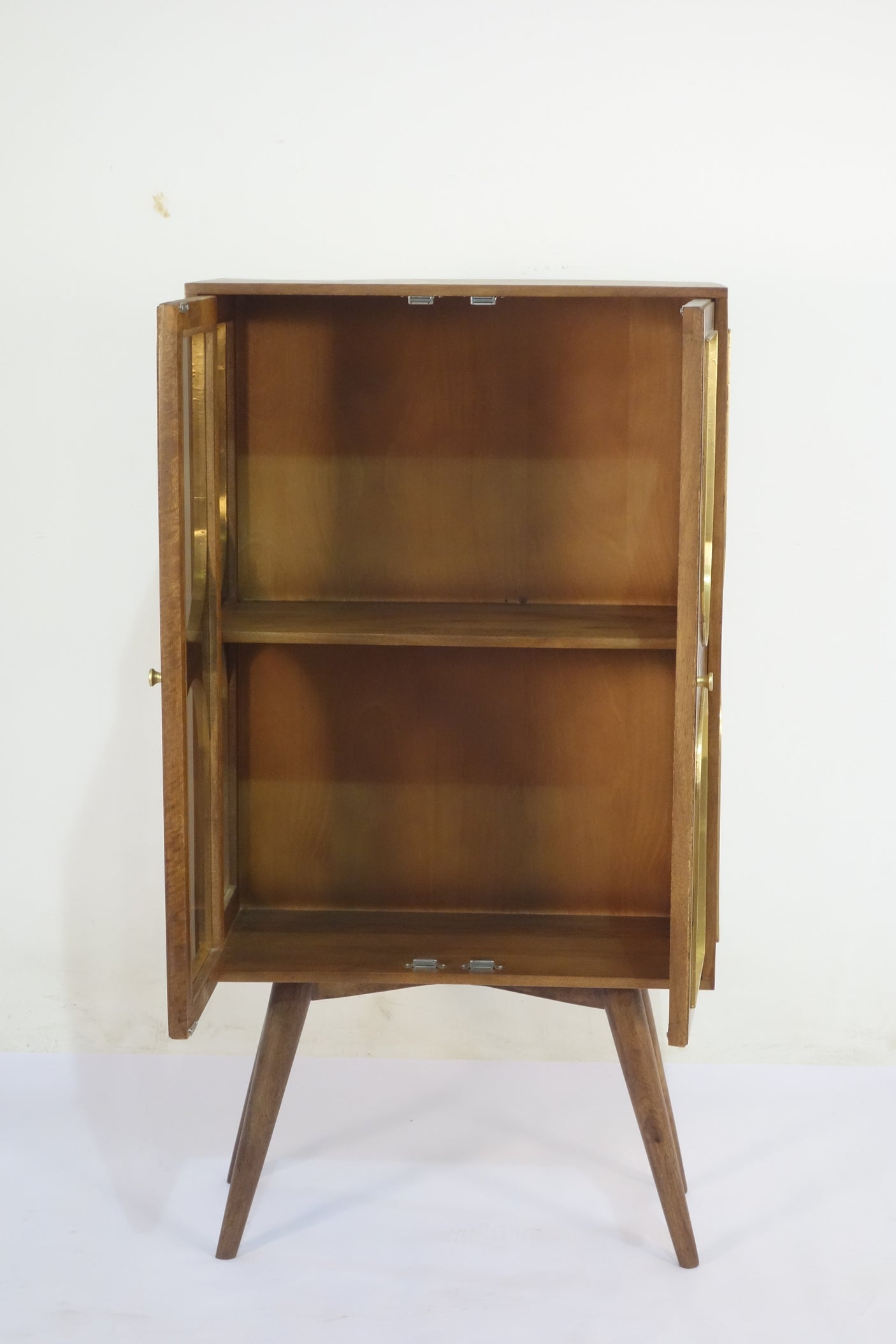 Agwari Wooden 2 Door Glass Cabinet