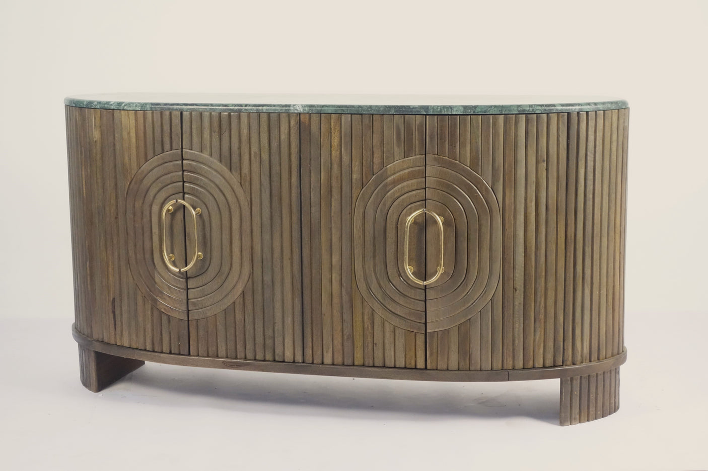 Angari Wooden 4 Door Marble Top Sideboard