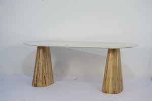 Norwa Oval Dining Table With Marble Top