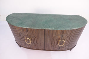 Angari Wooden 4 Door Marble Top Sideboard