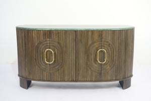 Angari Wooden 4 Door Marble Top Sideboard