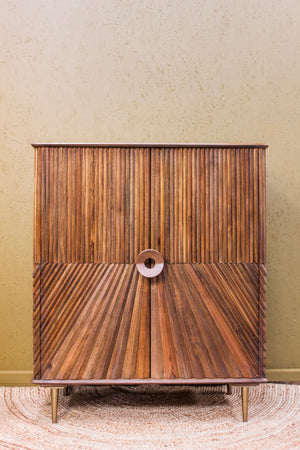 Sanpur Wooden 2 Door Chip Design Cabinet