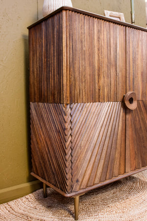 Sanpur Wooden 2 Door Chip Design Cabinet