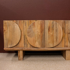 Barli Oval Design 4 Door Wooden Sideboard