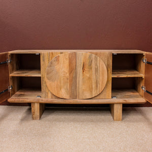 Barli Oval Design 4 Door Wooden Sideboard