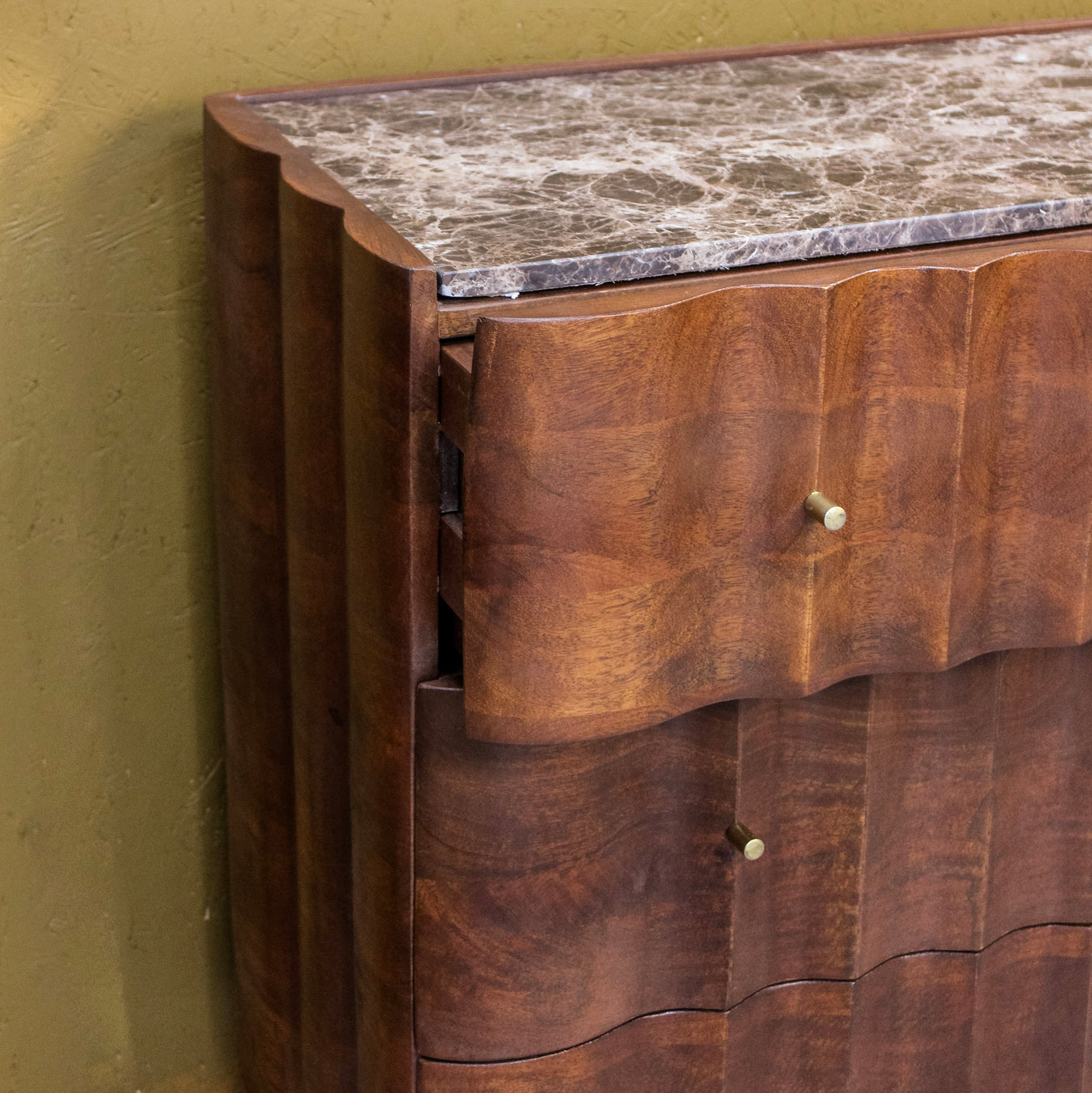 Indok 3 Drawer Chest of Drawers With Marble Top