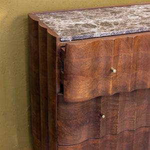 Indok 3 Drawer Chest of Drawers With Marble Top
