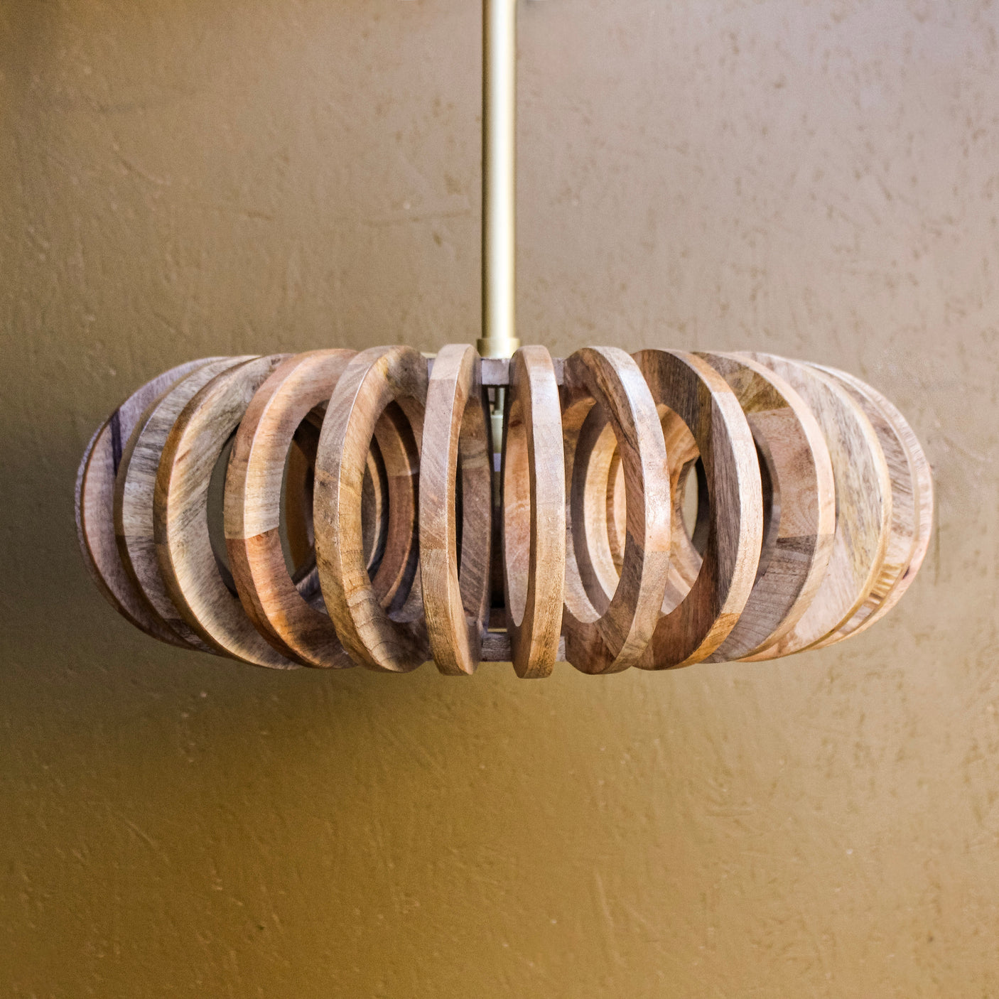 Jadana Multi Ring Wooden Pendant Ceiling Light