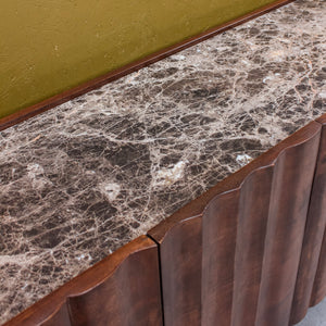 Indok Marble Top 4 Door Wooden Sideboard