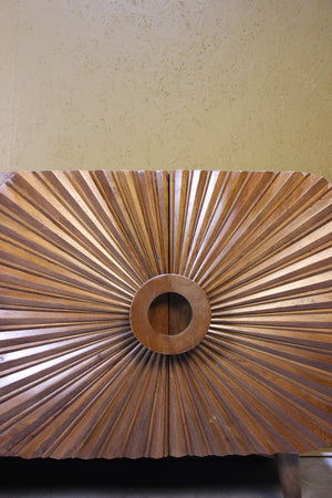 Rajas Sunburst Carving 4 Door Wooden Sideboard