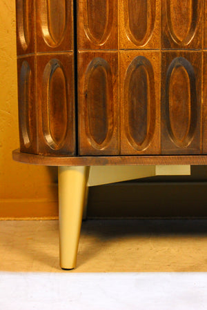 Jana Carvel Oval Tile 4 Door Wooden Sideboard