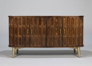 Jana Carvel Oval Tile 4 Door Wooden Sideboard