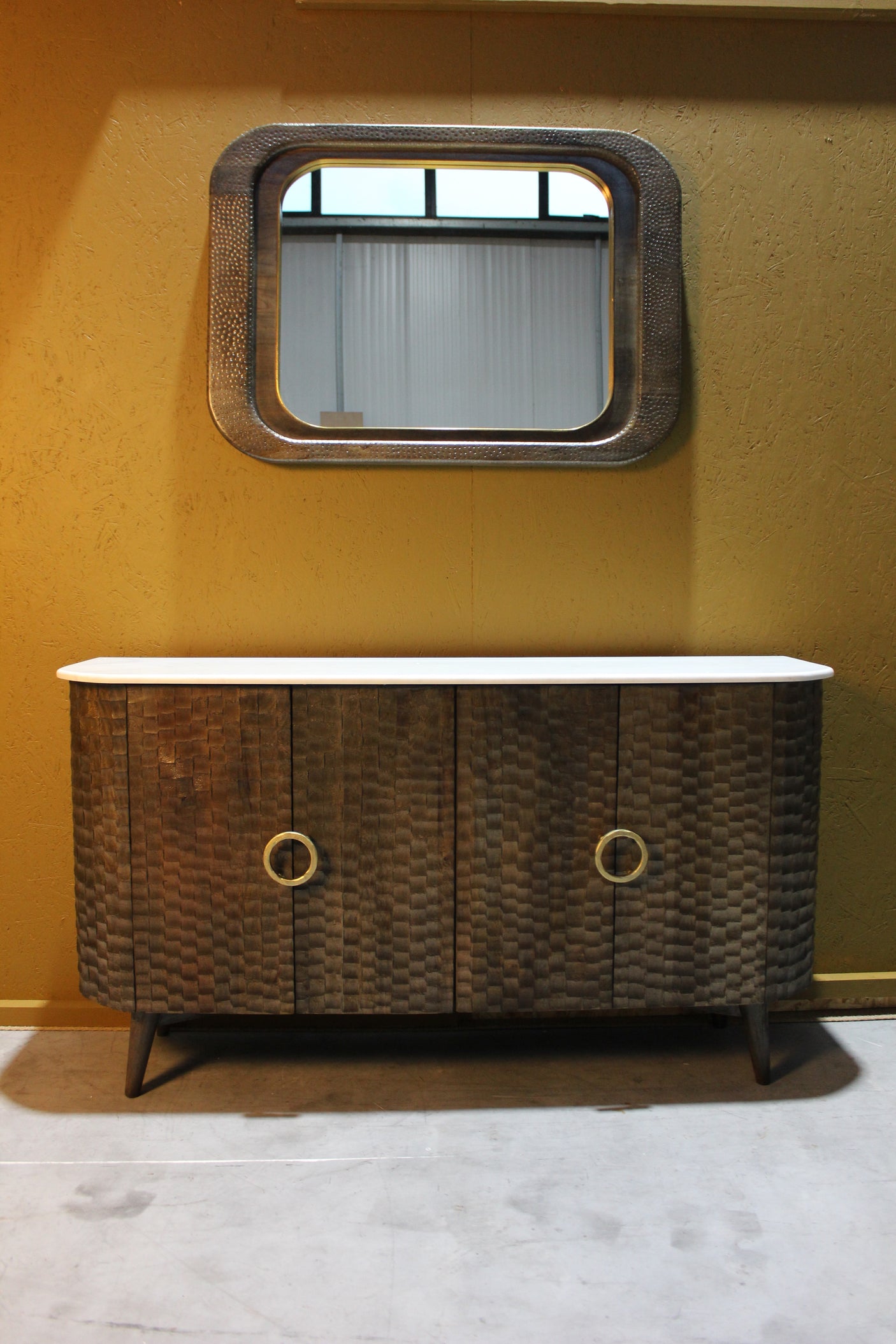 Satana Chiselled Design 4 Door Wooden Sideboard