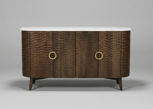 Satana Chiselled Design 4 Door Wooden Sideboard