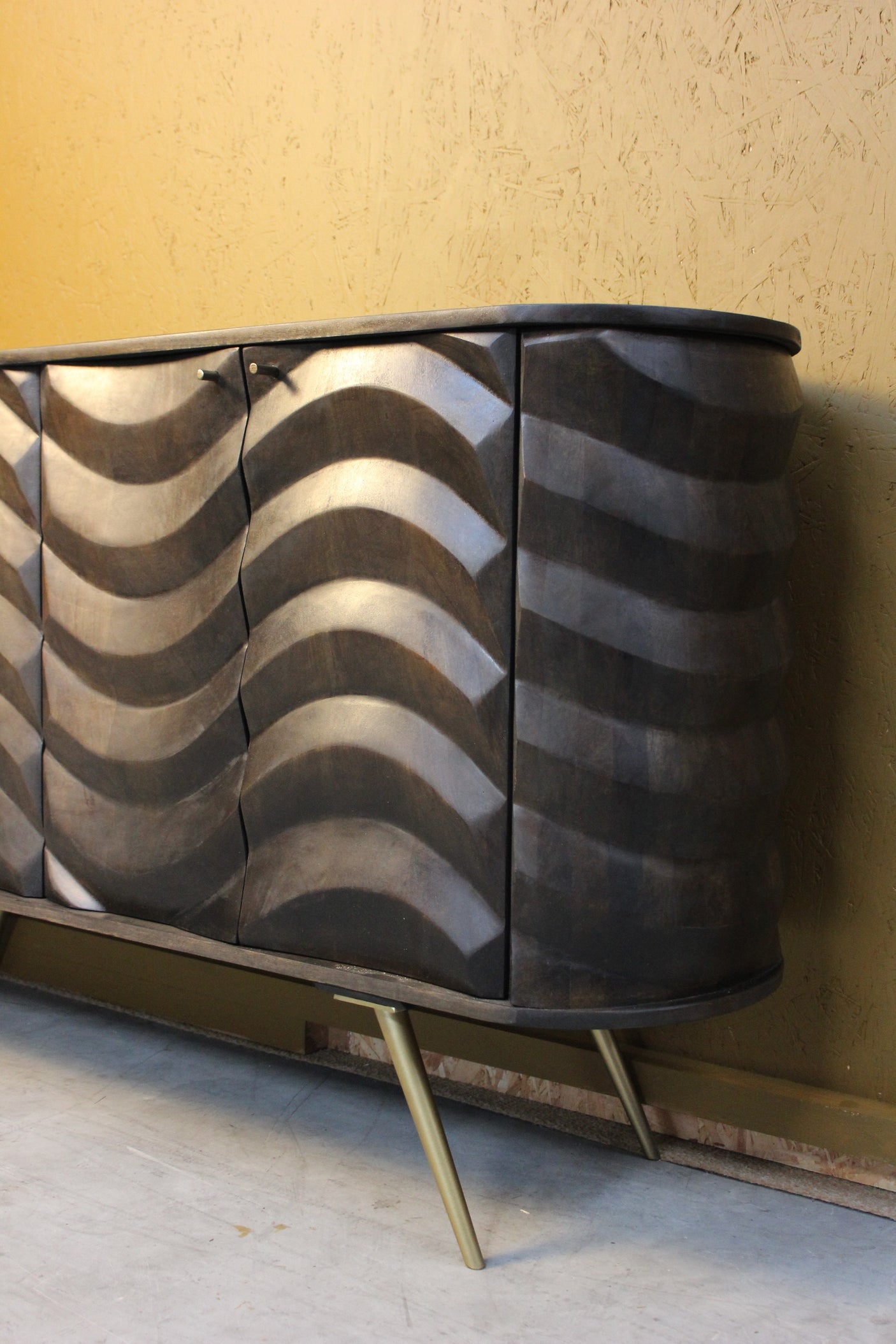 Devan Wooden 4 Door Lehar Design Sideboard