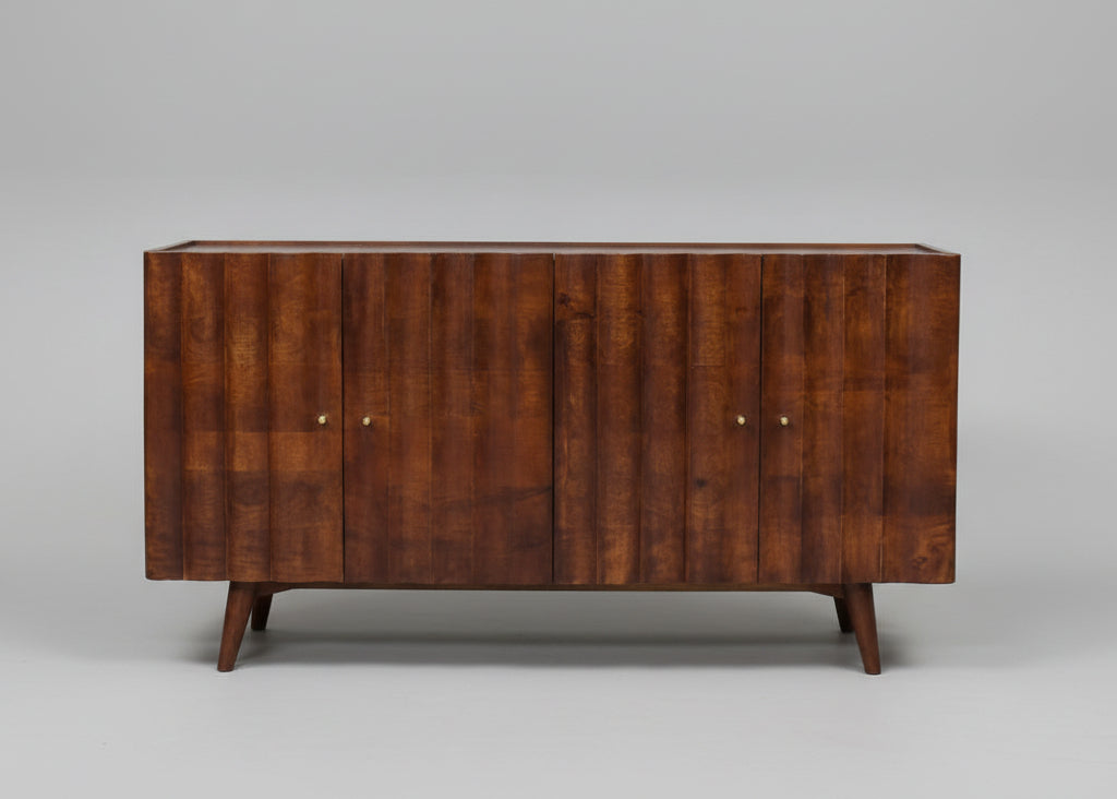 Indok Marble Top 4 Door Wooden Sideboard