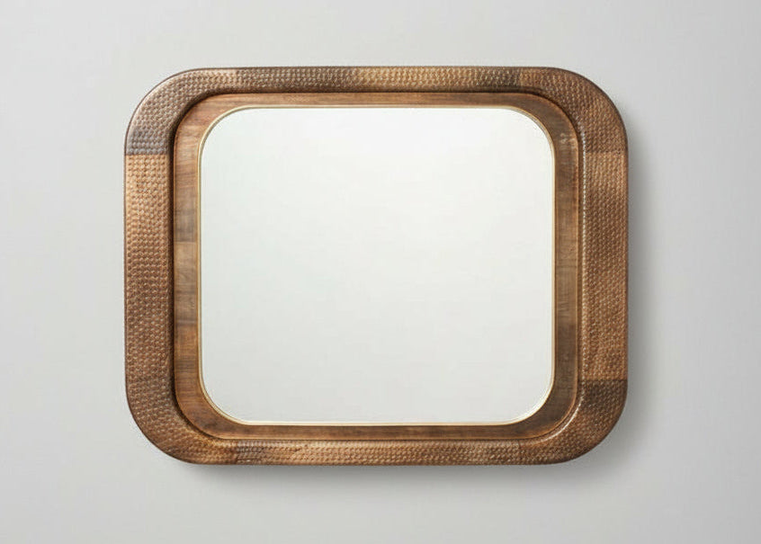 Bala Wooden Rectangle Hammer Design Mirror