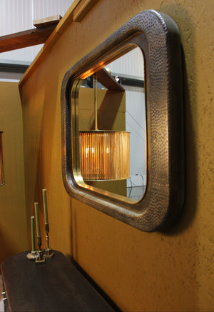 Bala Wooden Rectangle Hammer Design Mirror
