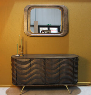 Bala Wooden Rectangle Hammer Design Mirror