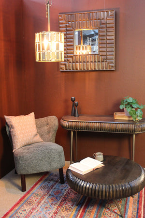 Sarana Tile Wooden Square Wall Mirror